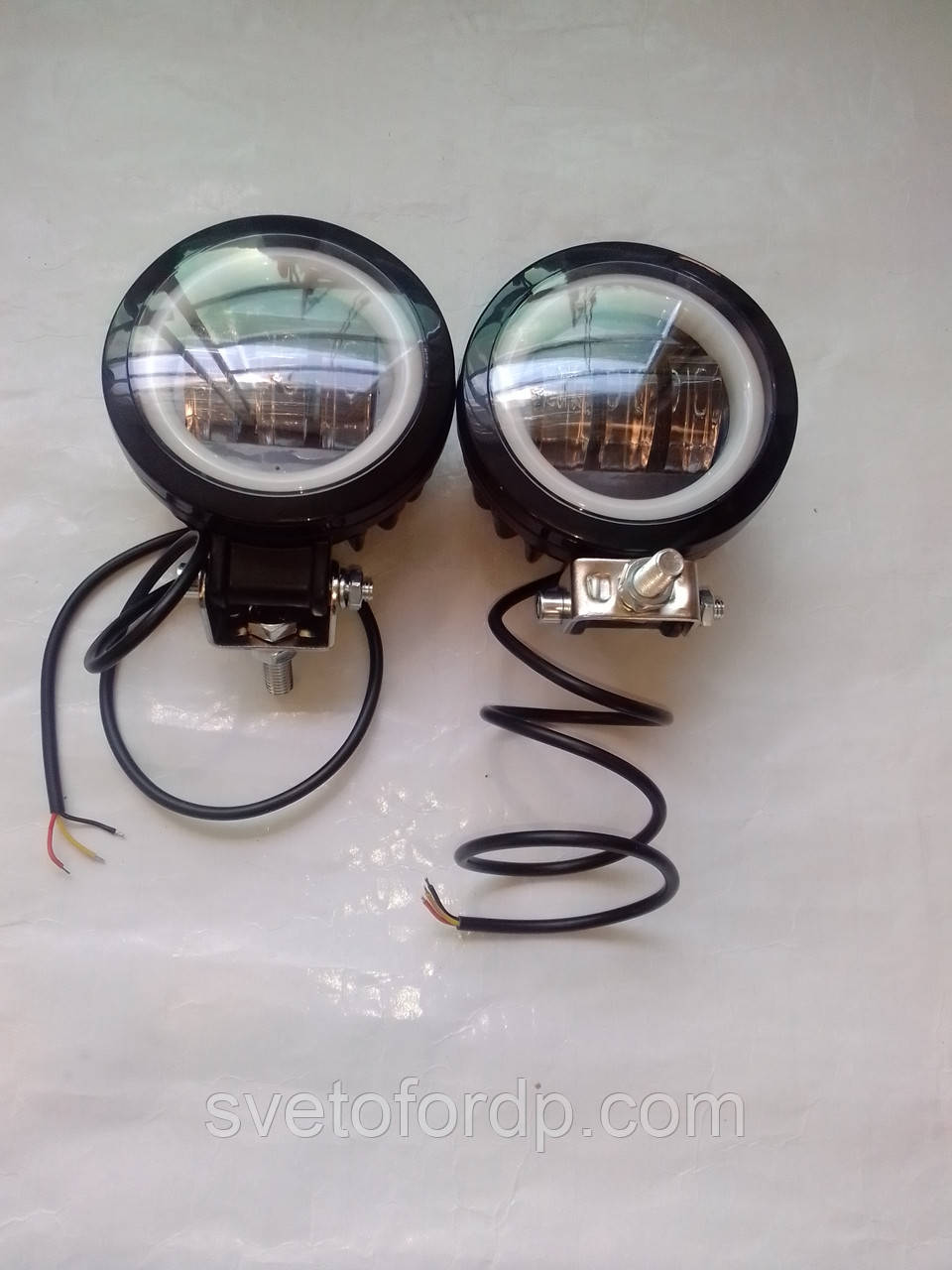 Фари додаткові, Led фара 12-80 V 30 W Лінза + режим ДХО (Кругла) D92 мм 6000К, фото 1