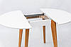 Стіл обідній Модерн круглий 90-128 см (білий/бук натуральний), фото 6