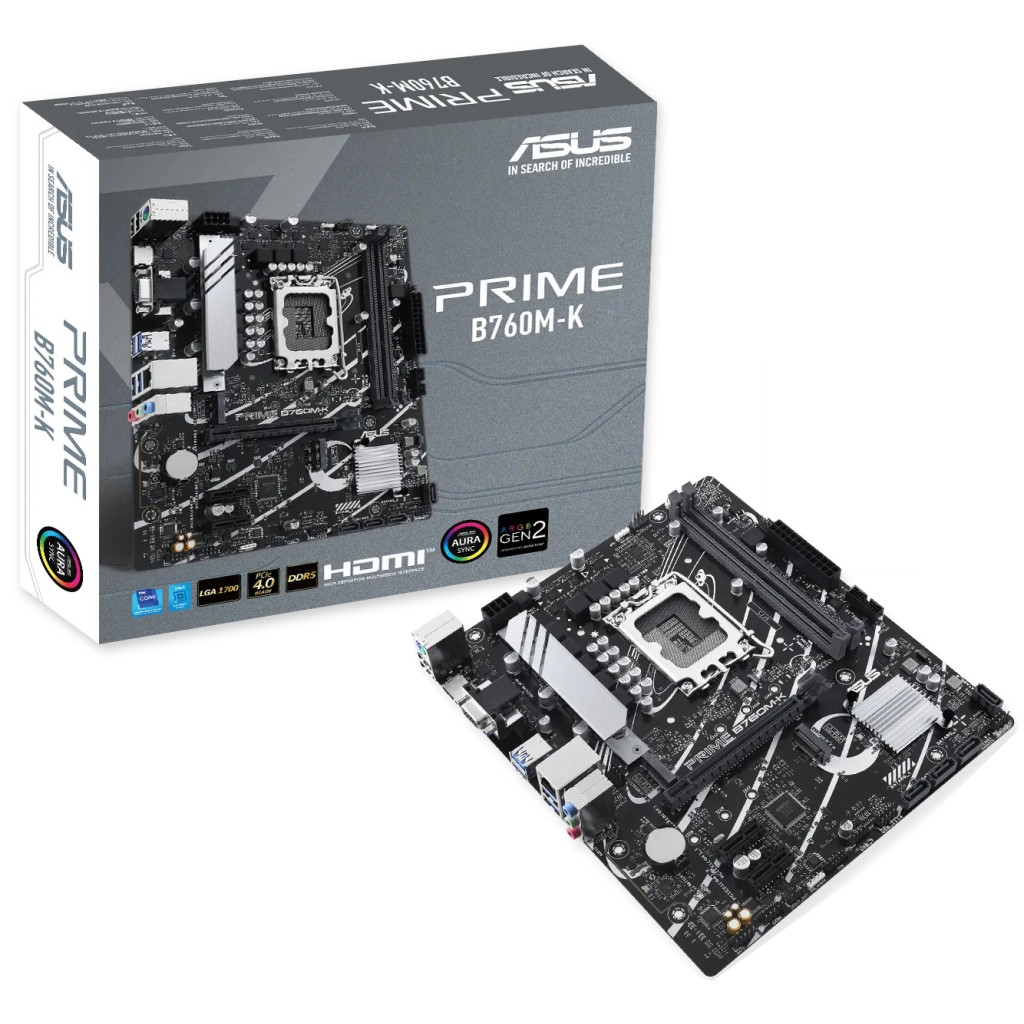 Материнська плата PRIME B760M-K 1700 DDR 5 1 x VGA, 1 x HDMI 2 4 micro ATX