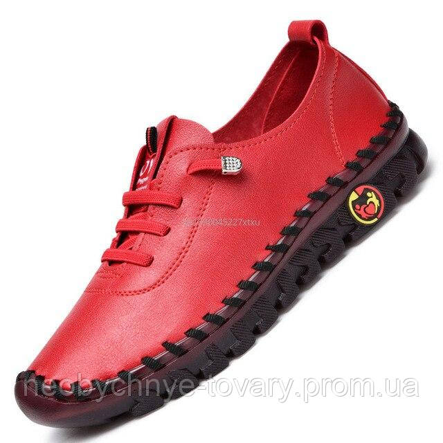Лоферы самая удобная обувь, женская повседневная обувь, кроссовки красного цвета, размер 42 Код 67-0021 - фото 3 - id-p1974971952