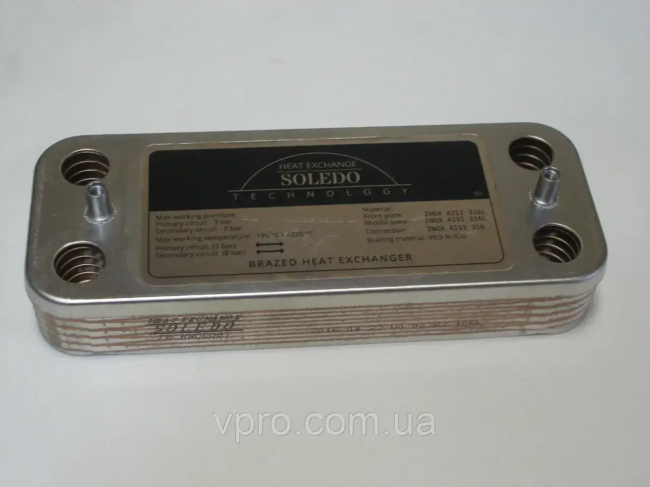 Теплообмінник вторинний пластинчастий UNO 10 пл. Art. 995945