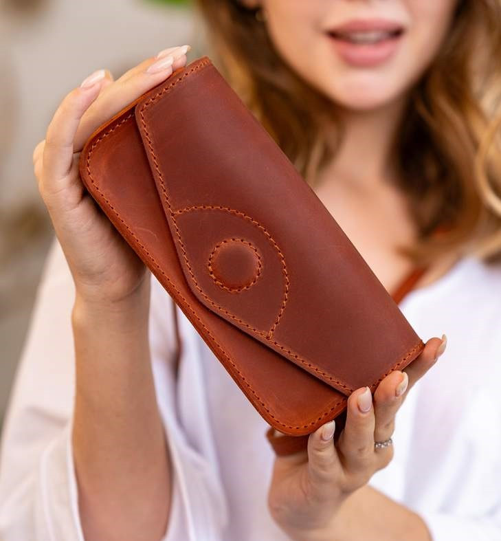 Сумка-футляр для окулярів зі знімним ремінцем на магнітному клапані із натуральної шкіри Crazy Horse, фото 1