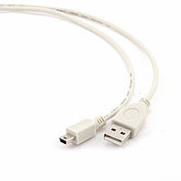 Кабель Mini USB 1.8 m Cablexpert (CC-USB2-AM5P-6) білий (пакет)