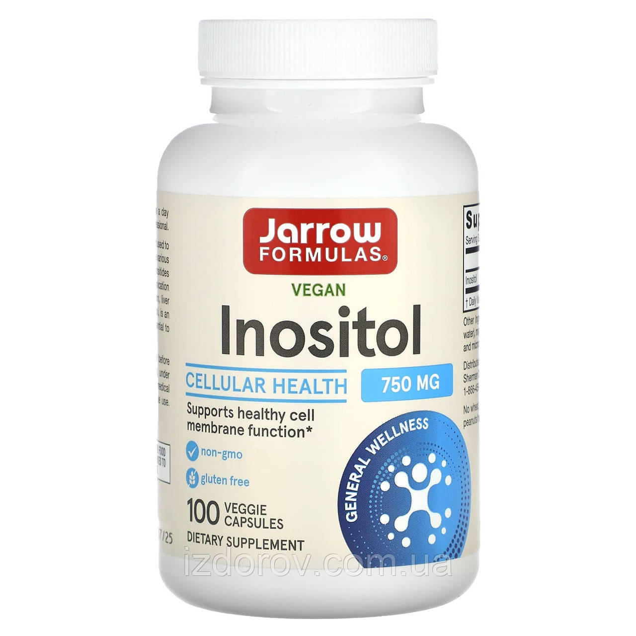 Інозитол 750 мг Jarrow Formulas Inositol myo inositol міо інозитол для жінок 100 капсул