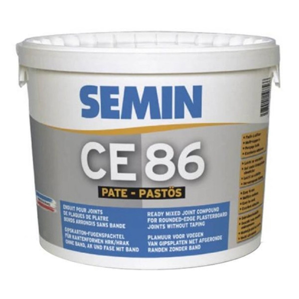 Шпаклівка SEMIN CE 86 PATE для закладення стиків гіпсокартону без армувальної стрічки, 10 кг