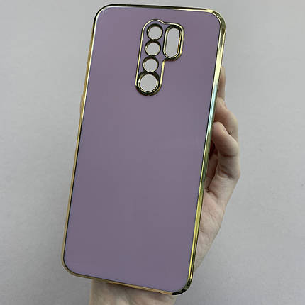 Чохол для Xiaomi Redmi 9 чохол із золотою окантовкою на телефон сяомі редмі 9 чорничний h7y, фото 1