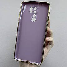 Чохол для Xiaomi Redmi 9 чохол із золотою окантовкою на телефон сяомі редмі 9 чорничний h7y, фото 3