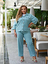 Розкішний жіночий костюм, тканина "Льон" 54, 56, 58, 60 розмір 54