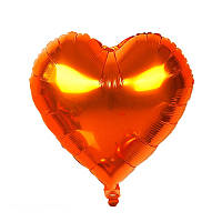 Шар фольгированный Сердце 45 см Металлик оранжевый