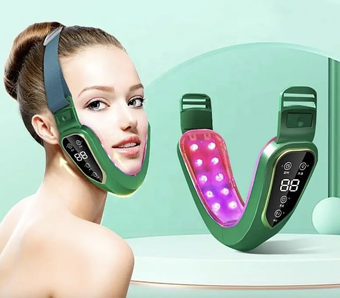 Мікрострумовий масажер для підборіддя Massager V-Line Up V80 для підтяжки другого підборіддя 12 рівнів інтенсивності, фото 2