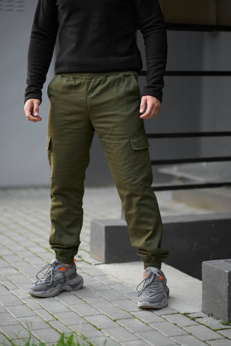 Мужские зимние штаны хаки карго на флисе теплые , Модные мужские ...