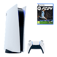 Набор Консоль Sony PlayStation 5 Blu-ray 825GB White Б/У + Игра EA Sports FC 24 Русская Озвучка