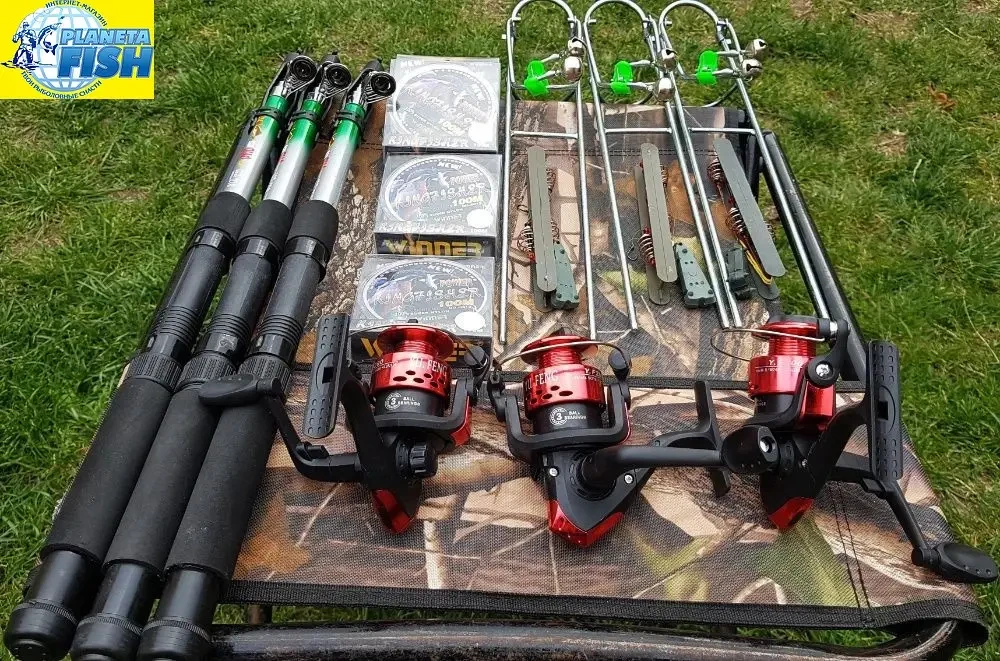 Набір Спінінг телескоп 2.4 м у зборі 3 штуки +котушка + Подарунок!, фото 1
