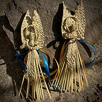 Соломяний ангел 20 см, соломяний декор, оберіг на Різдво