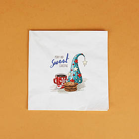 Серветка новорічна Декоративна 40*40 см - 10 шт Святкові паперові Різдвяні серветки "Sweet"