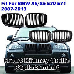 Решітка радіатора BMW (БМВ) X5 X6 series E70 E71 2006- 2013 року Глянець 2 ребра Ноздрі BMW X5 X6 2006 - 2013