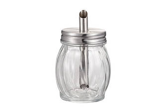 GIPFEL Цукорниця-дозатор 6,4х11 см, 150 мл Матеріал: Хром, скло 7105 GIPFEL