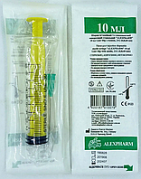 Шприц инъекционный 3-компонентный 10 мл, Luer Slip, игла 21G (0.8 х 40 мм), ALEXPHARM (100 шт./уп.)