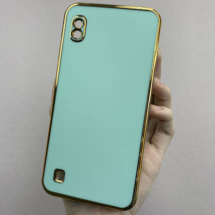 Чохол для Samsung Galaxy A10 глянцевий із золотою окантовкою чохол на телефон самсунг а10 бірюзовий h7y, фото 1