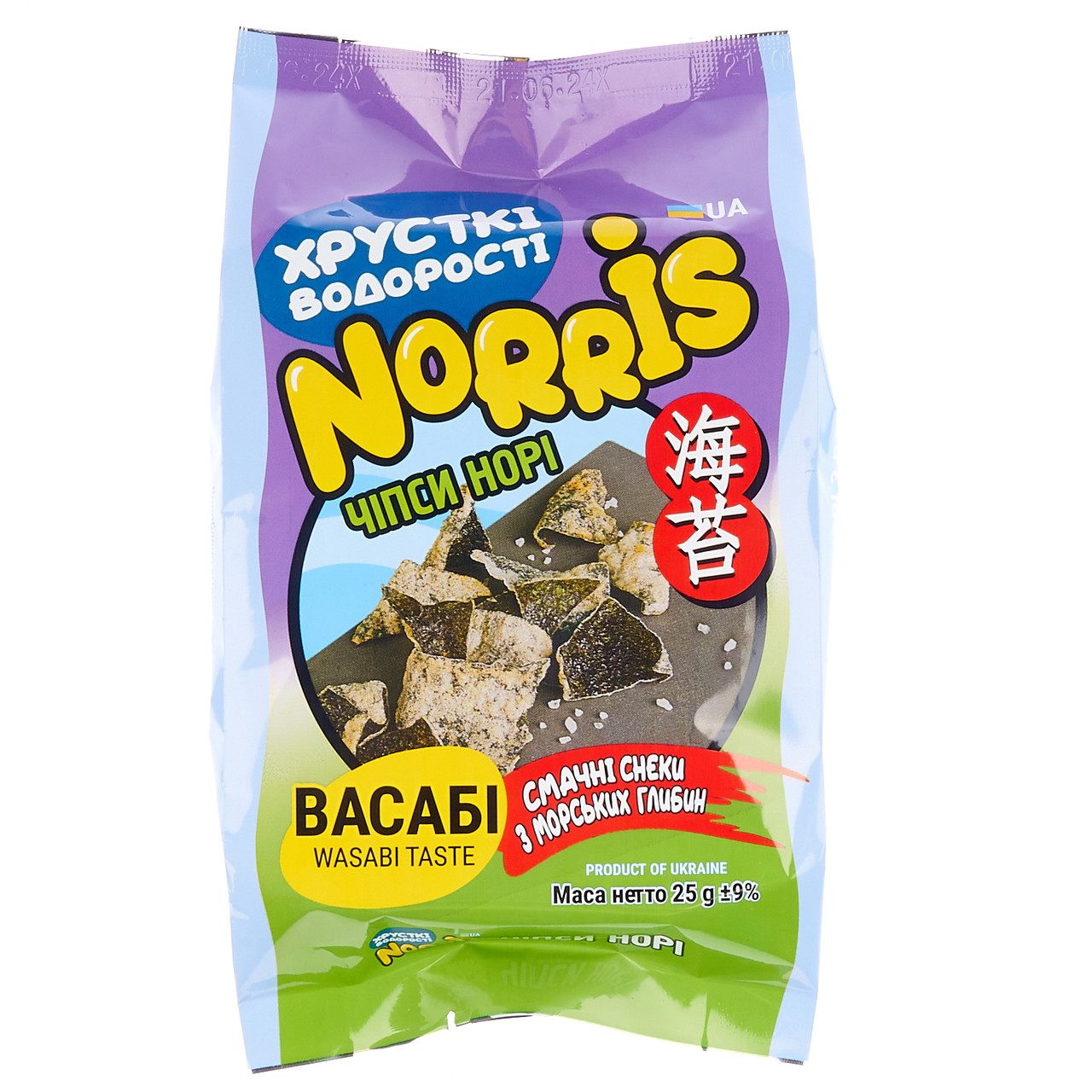 Чіпси норі з васабі   25г NORRIS, фото 1