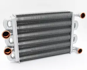 Бітермічний теплообмінник для газового котла Egis 24 kw (після 2008 р) короткий-220 мм 65106300, фото 3