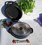 Каструля + сковорода гриль з антипригарним покриттям 3.3 л 26 см Maestro MR-4126 Казан індукційний, фото 2