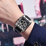 Гібридний (Кварц + механічний хронограф) годинник із сапфіровим склом Pagani Design PD-1725 Silver-Black, фото 3