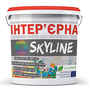 SkyLine Фарба акрилова інтер'єрна 1,4 кг біла матова, зносостійка, екологічна, для стін