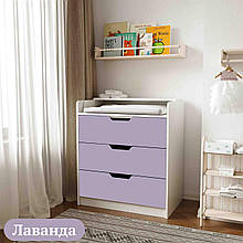 Комод+пеленатор в дитячу кімнату Teenager корпус білий/лаванда Viorina-Deko