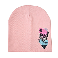 Розовая пудра Красивая шапка на девочку на 3 4 года 5 6 7 лет, Детские Модные трикотажные шапки