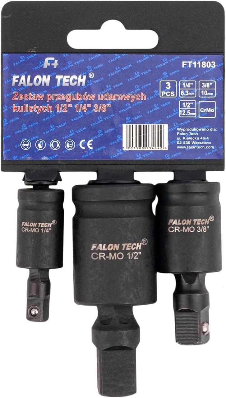 Набір перехідників на шарнірах 1/4", 3/8", 1/2" Falon Tech FT11803, фото 1