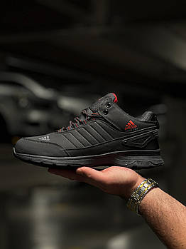 Чоловічі зимові кросівки Adidas Gore-Tex Winter чорні з червоним на хутрі до -21*С водонепроникні термо