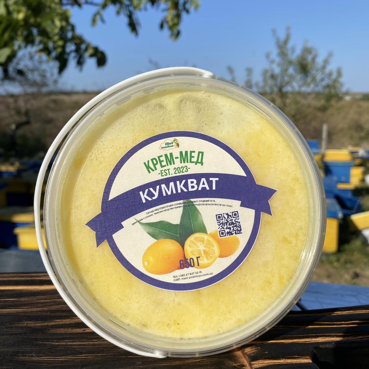 Крем мед КУМКВАТ (цитрус) 0,5 л (650 грамм) (ID#1139774207), цена: 210 ...