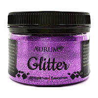 Aurum Гліттер Фіолетовий 60 г, великодисперсні декоративні блискітки для творчості, лаків, фарб