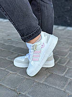 Женские кроссовки Adidas Forum Low 84 White Pink (белые с розовым) низкие стильные демисезонные кроссы art0417