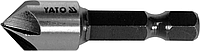 Зенкер конический по металлу YATO HSS, 10.4 мм, l = 40 мм, 5 кромок, HEX 1/4"