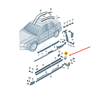 Накладка порога задняя левая верхняя AUDI A4 - 2001 VAG 8D0854861B01C