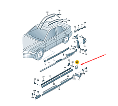 Накладка порога задня ліва верхня AUDI A4 — 2001 VAG 8D0854861B01C