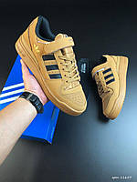 Мужские кроссовки Adidas Forum Low (светло-коричневые) повседневные универсальные деми кеды В11659 cross mood
