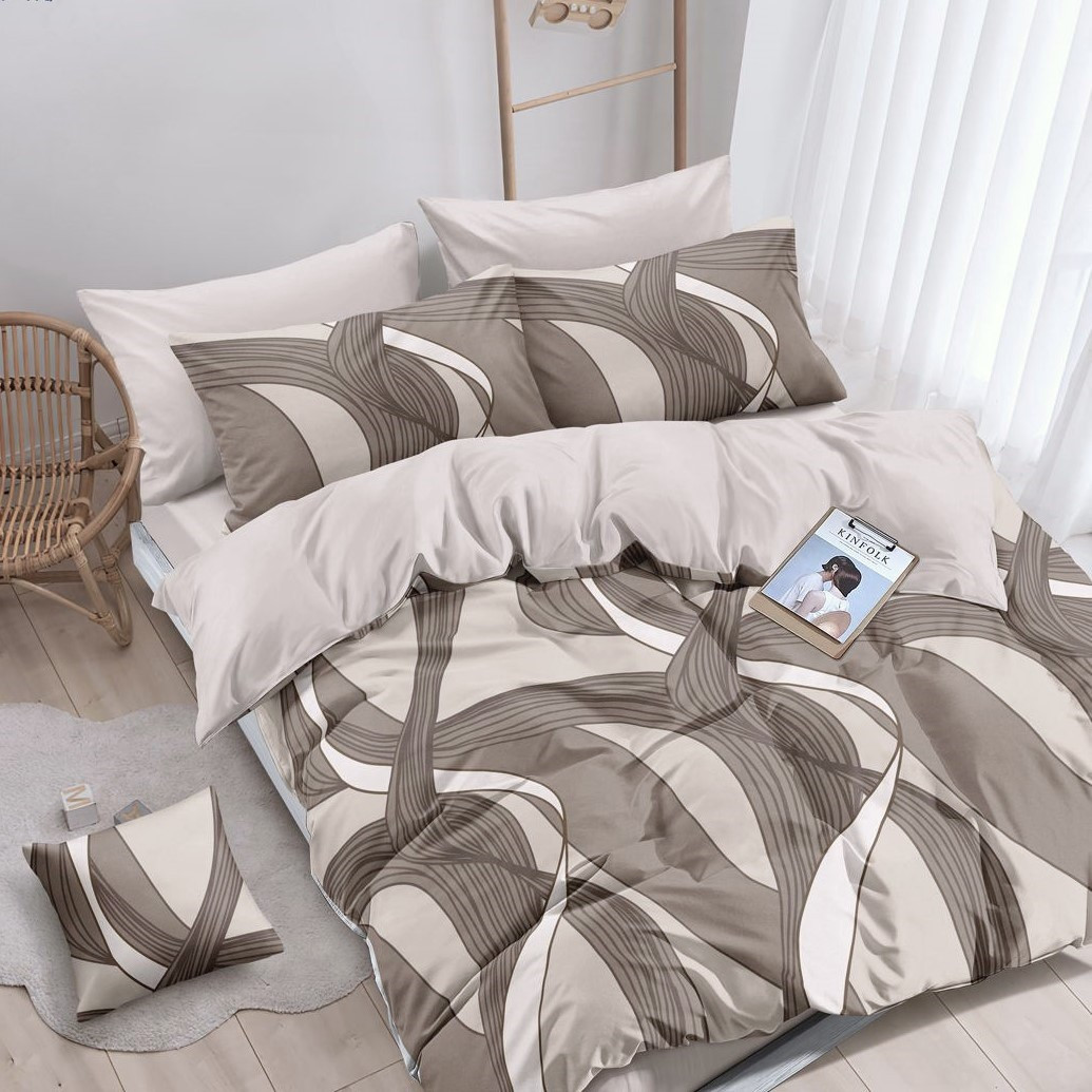 Наволочка на блискавці 70х70 (Бязь) | Від виробника "Королева Ночі" | Абстракція на бежевому, фото 1