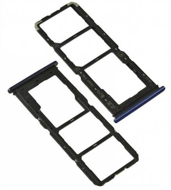Тримач (лоток) Sim-карти та карти пам'яті для Vivo Y12/Y15/Y17/Y3, синій, Aqua Blue, на дві Sim-карти