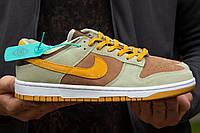 Мужские кроссовки Nike SB Dunk Brown\Haki (коричневые с наки) низкие демисезонные модные кроссы нубук И1319
