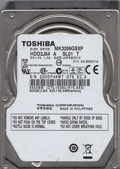 Жорсткий диск Toshiba 320GB 5400rpm 8MB (MK3259GSXP) Вживаний