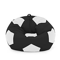 Крісло мішок М'яч Оксфорд 100 см Студія Комфорта розмір Стандарт Чорний + Білий
