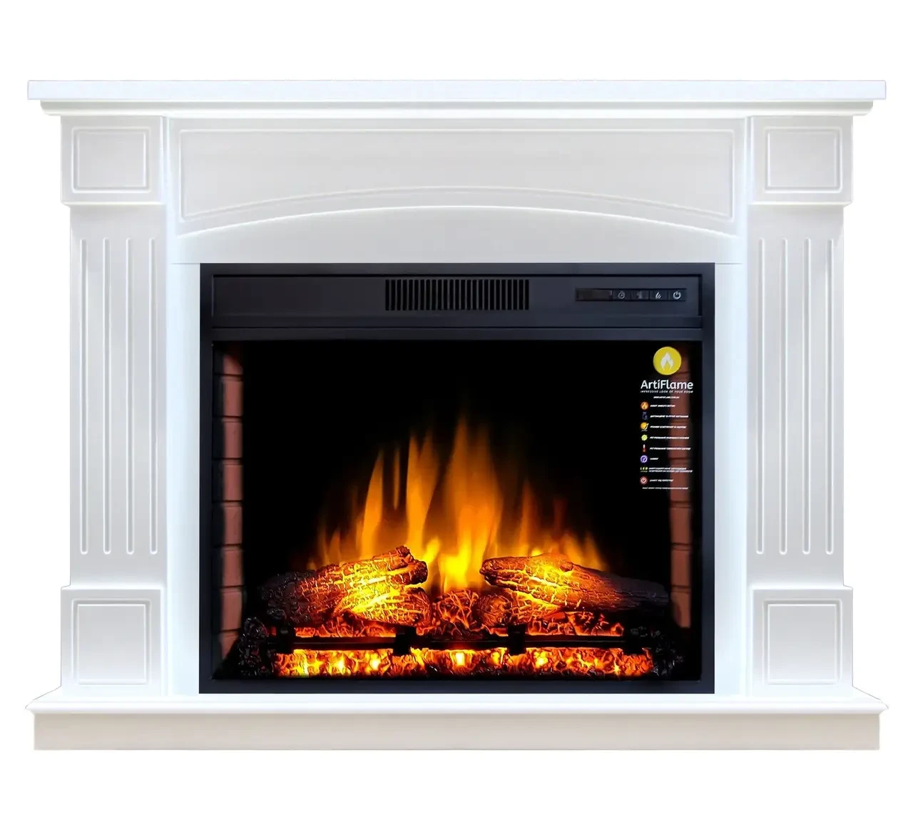 Камінокомплект ArtiFlame Boston AF28S білий б'янко зі звуком (116 х 90.5 х 35 см)