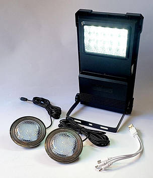 Ліхтар GDTimes GD-07A із сонячною панеллю та лампами Чорний