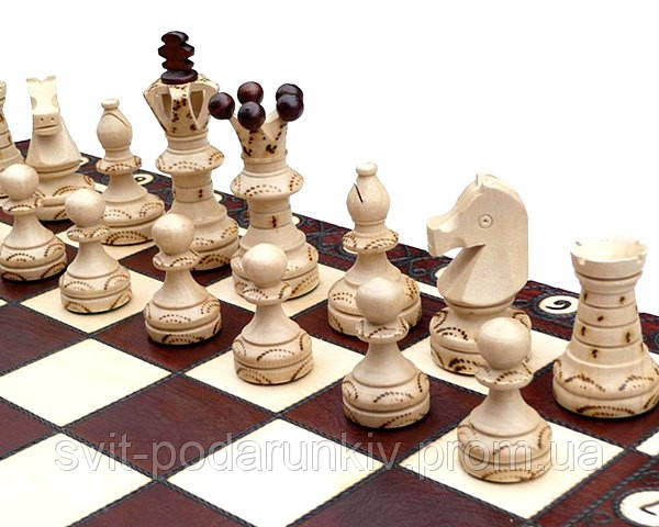 Великі дерев'яні подарункові шахи С128 Амбасадор