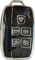 Чохол для брелока, придатний для Land Rover Velar, корпус брелока з ТПУ, тримач для ключів, аксесуари, кнопки A/B, кнопка A - чорн