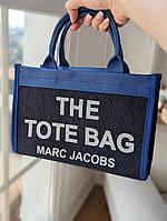 Женская сумка тоут Марк Джейкобс синяя текстильная Marc Jacobs Tote Bag