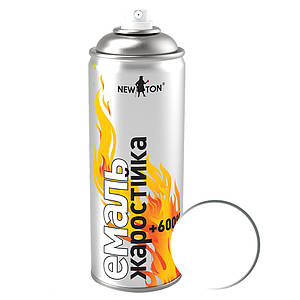 New Ton Емаль жаростійка біла матова 400мл аерозоль до 400°C для печей, мангалів, камінів